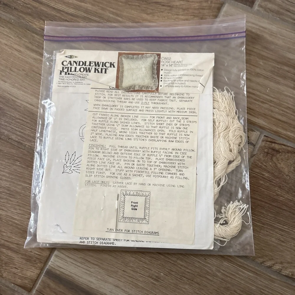 Vintage Candlewick Pillow Kit Heart 14X14